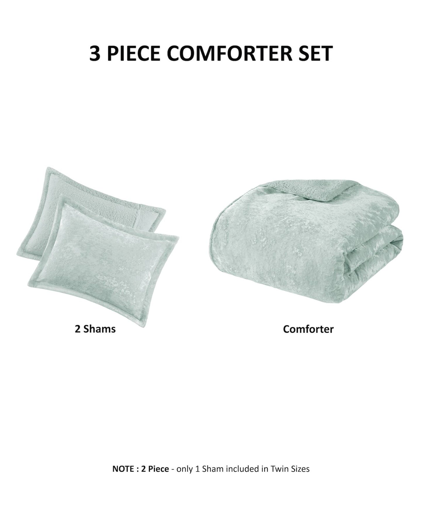Mira Crushed Velvet Sherpa Reversible Comforter Set