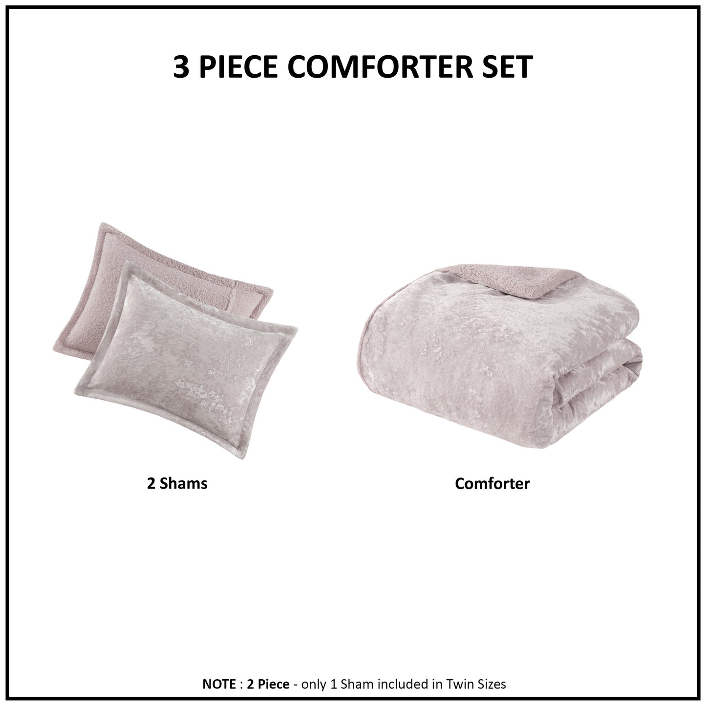 Mira Crushed Velvet Sherpa Reversible Comforter Set