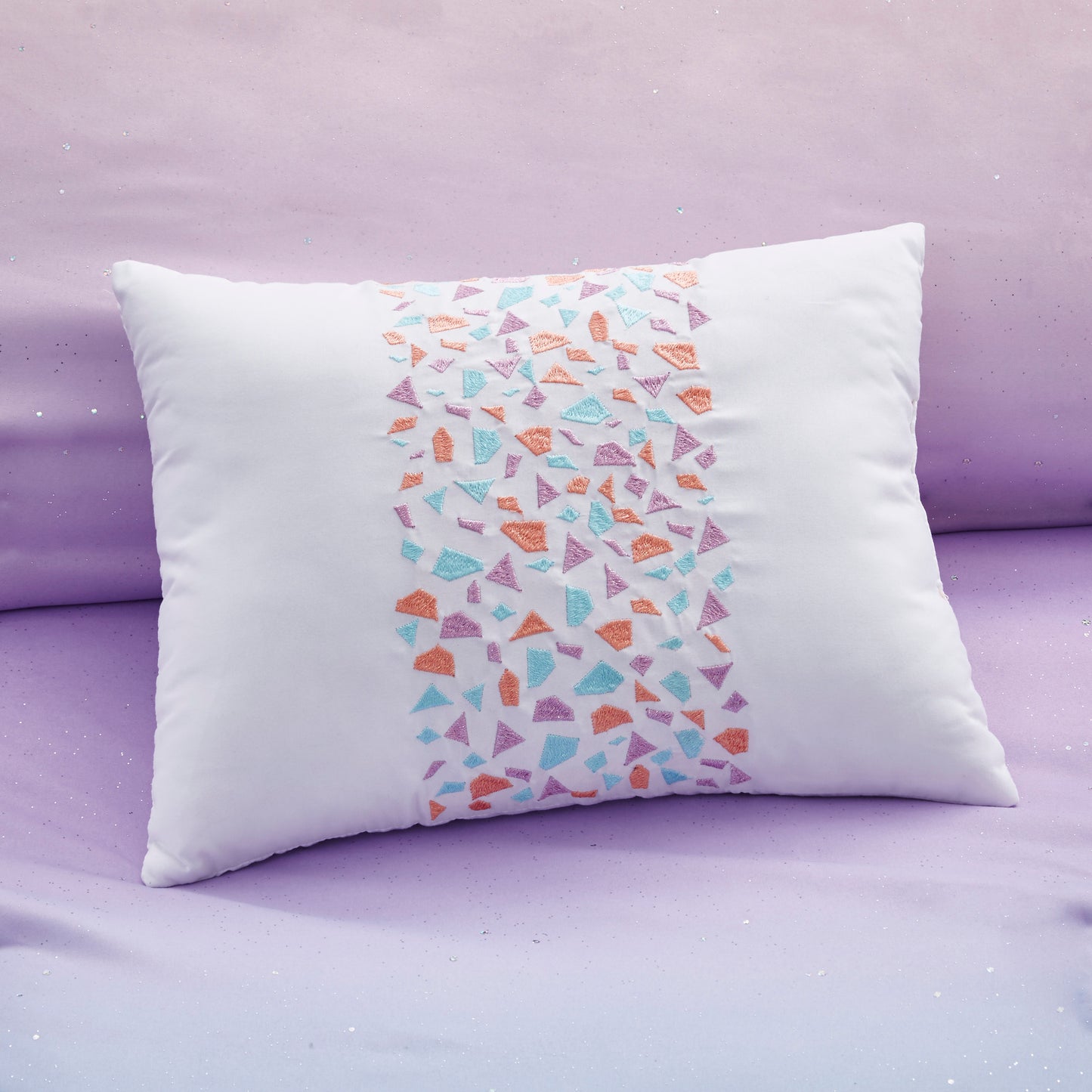 Glimmer Metallic Glitter Printed Reversible Duvet Cover Set