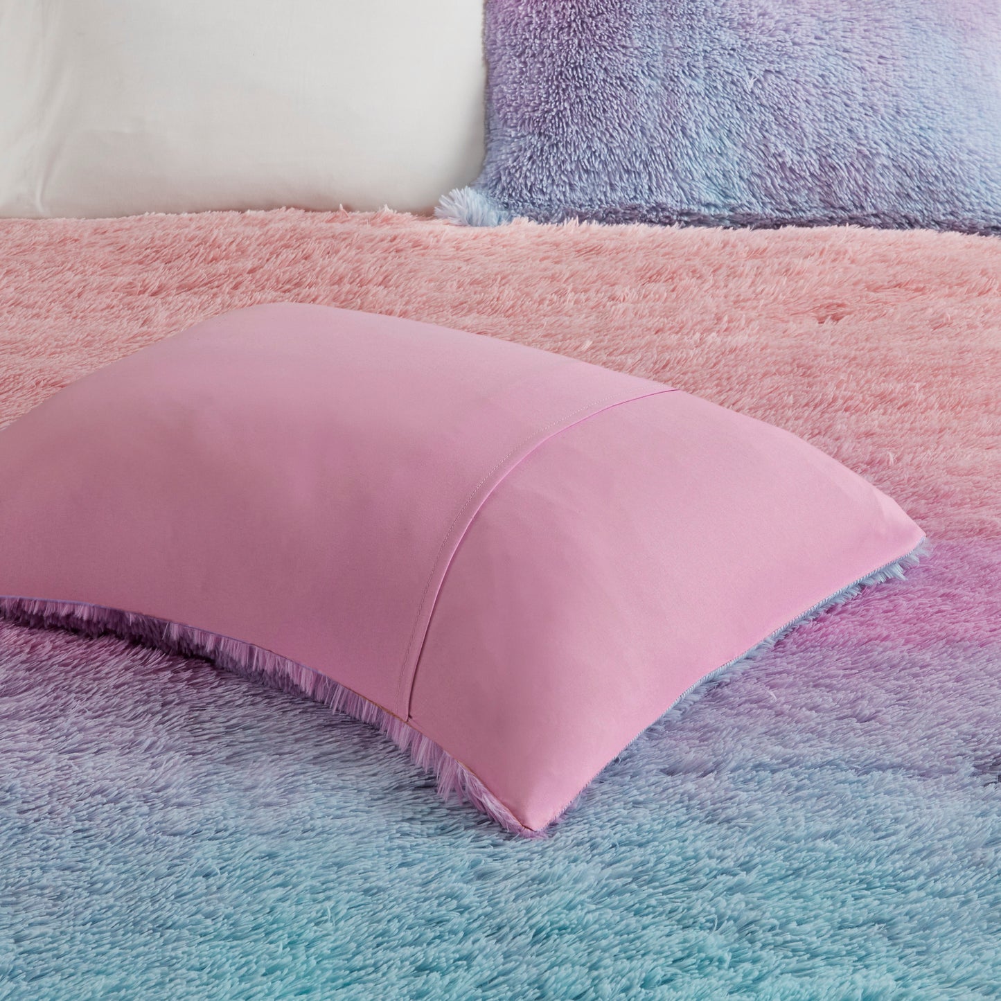 Primrose Ombre Shaggy Faux Fur Comforter Set