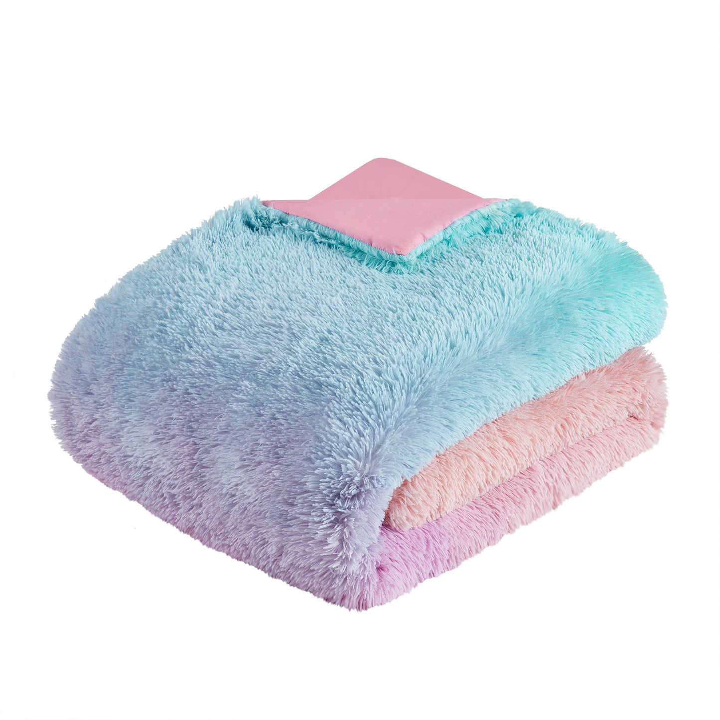 Primrose Ombre Shaggy Faux Fur Comforter Set