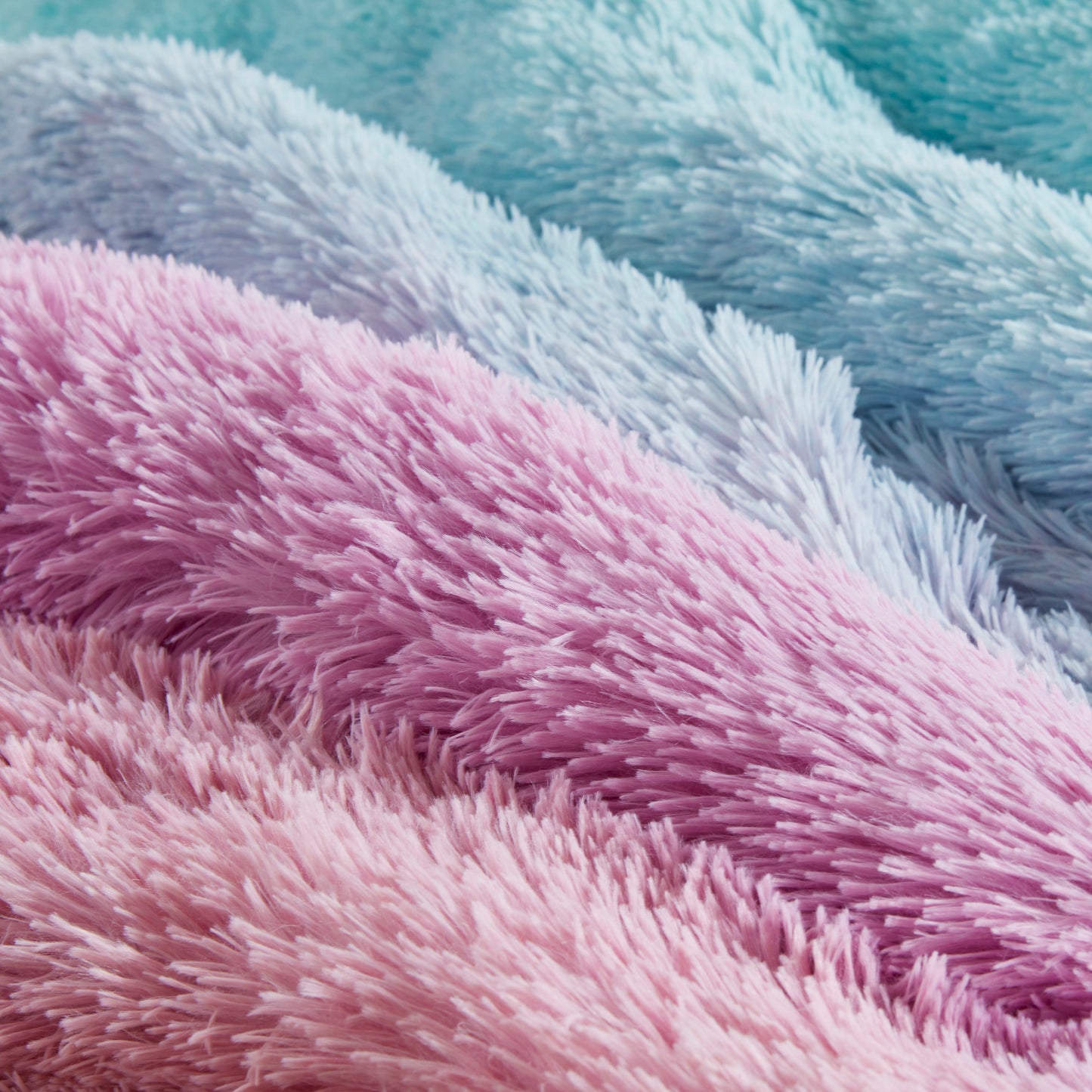 Primrose Ombre Shaggy Faux Fur Duvet Cover Set
