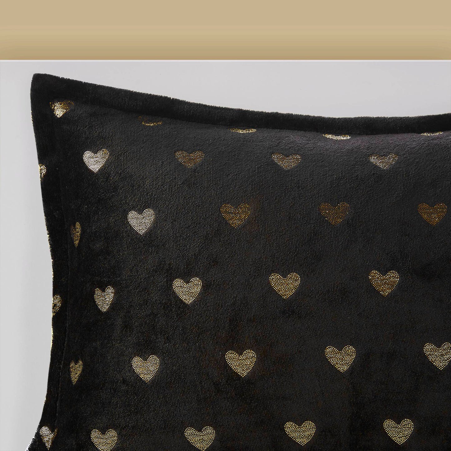 Rosalie Metallic Printed Plush Comforter Set with Throw Pillow
