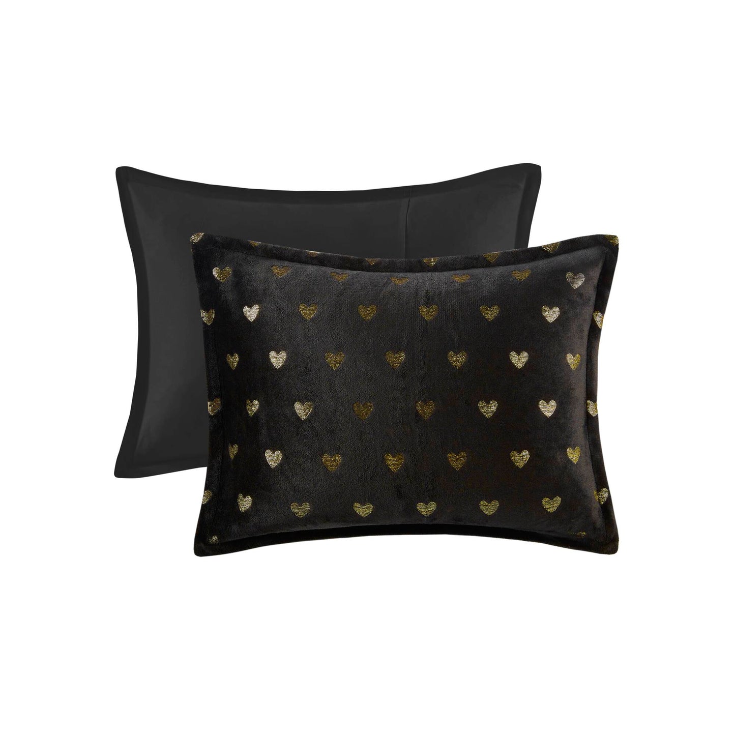 Rosalie Metallic Printed Plush Comforter Set with Throw Pillow