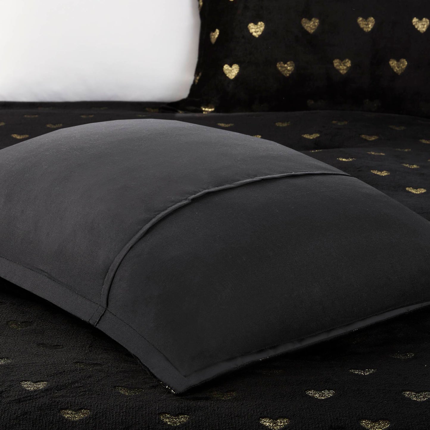Rosalie Metallic Printed Plush Comforter Set with Throw Pillow