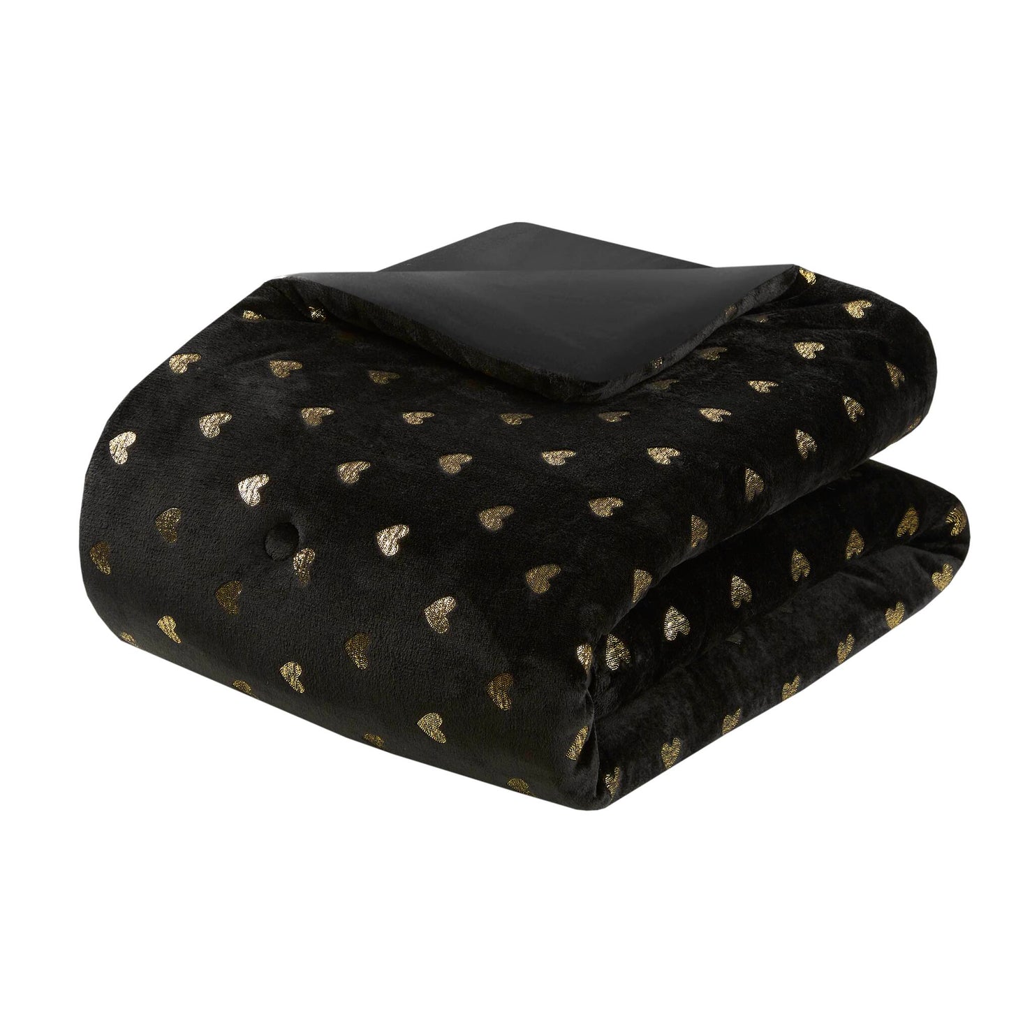 Rosalie Metallic Printed Plush Comforter Set with Throw Pillow