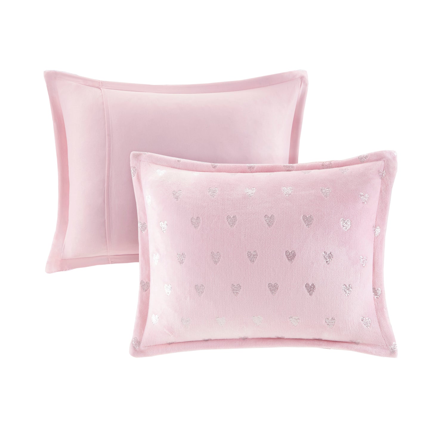 Rosalie Metallic Printed Plush Comforter Set with Throw Pillow