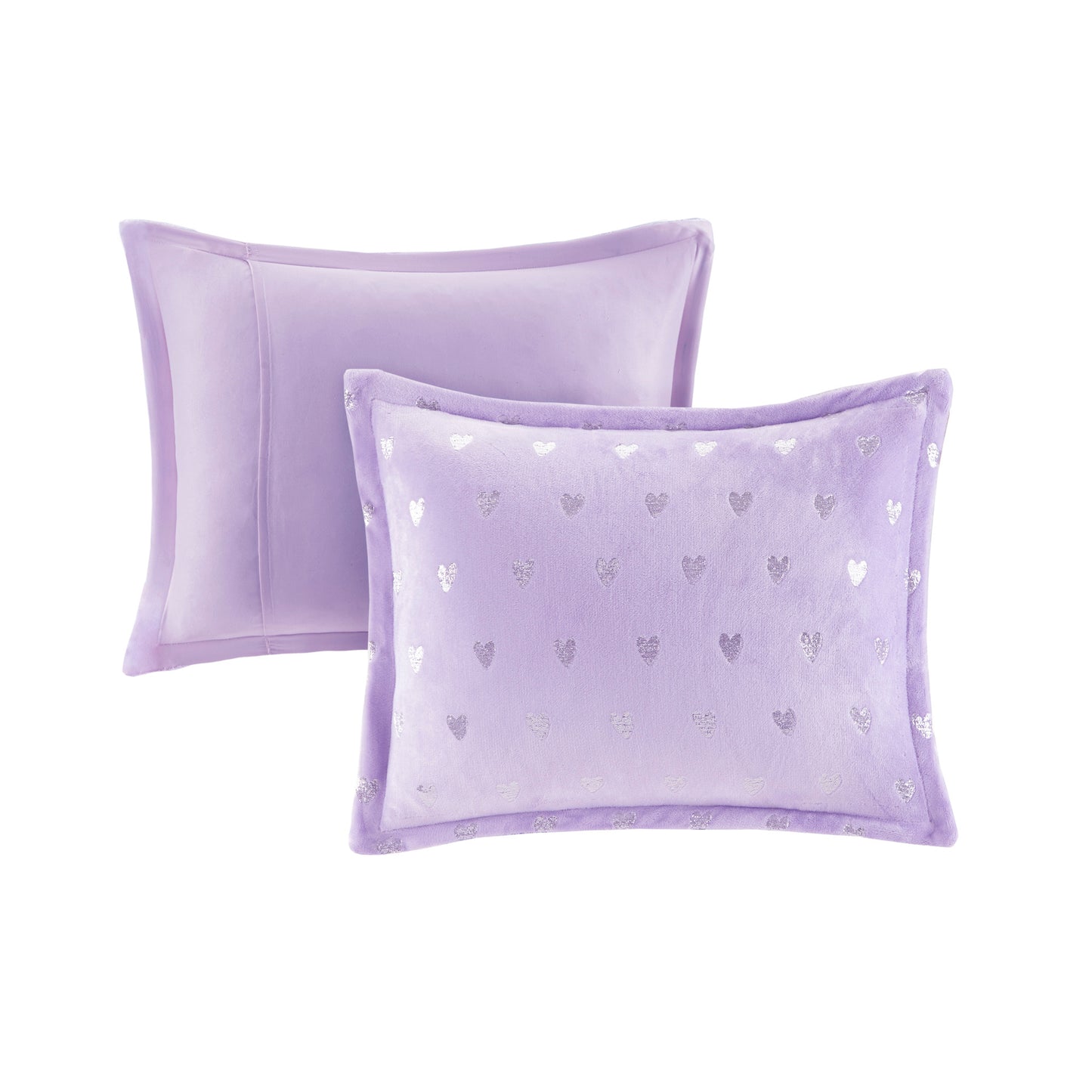 Rosalie Metallic Printed Plush Comforter Set with Throw Pillow