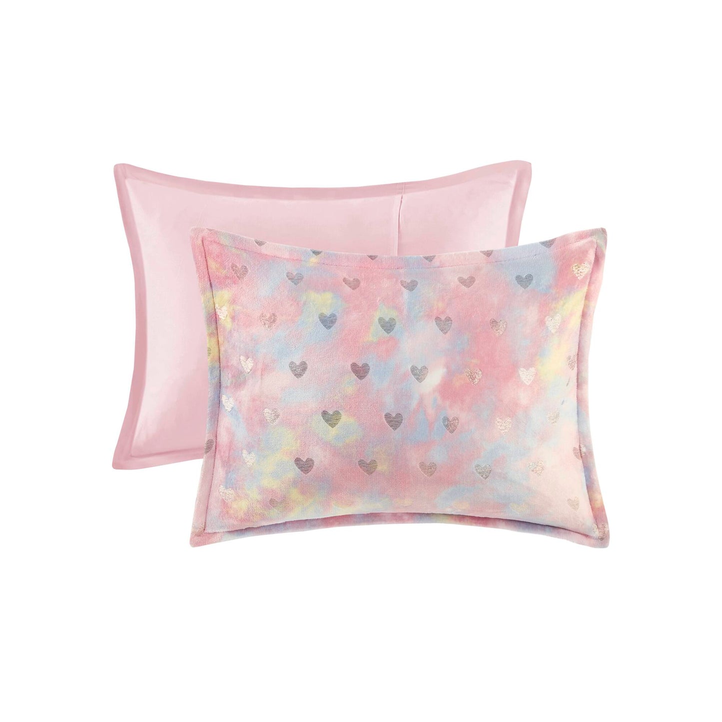 Rosalie Metallic Printed Plush Comforter Set with Throw Pillow