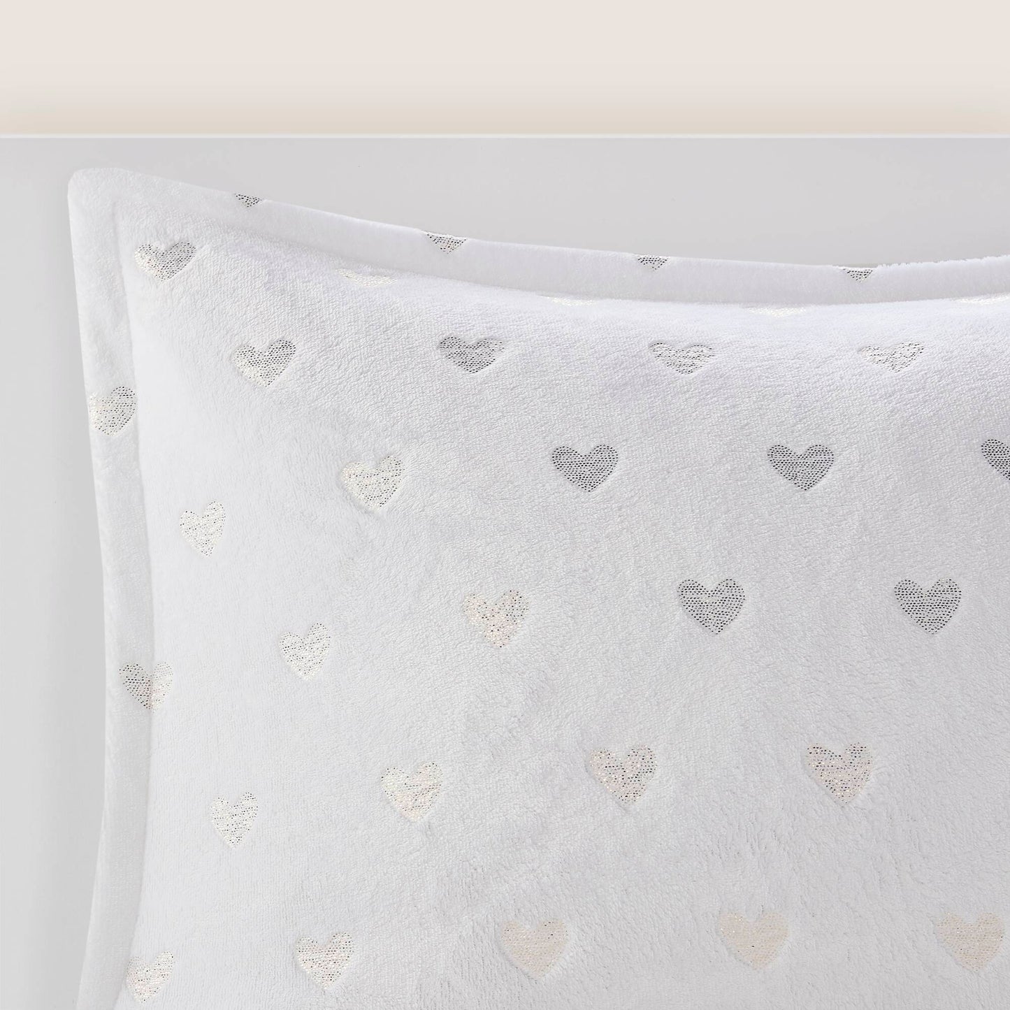 Rosalie Metallic Printed Plush Comforter Set with Throw Pillow