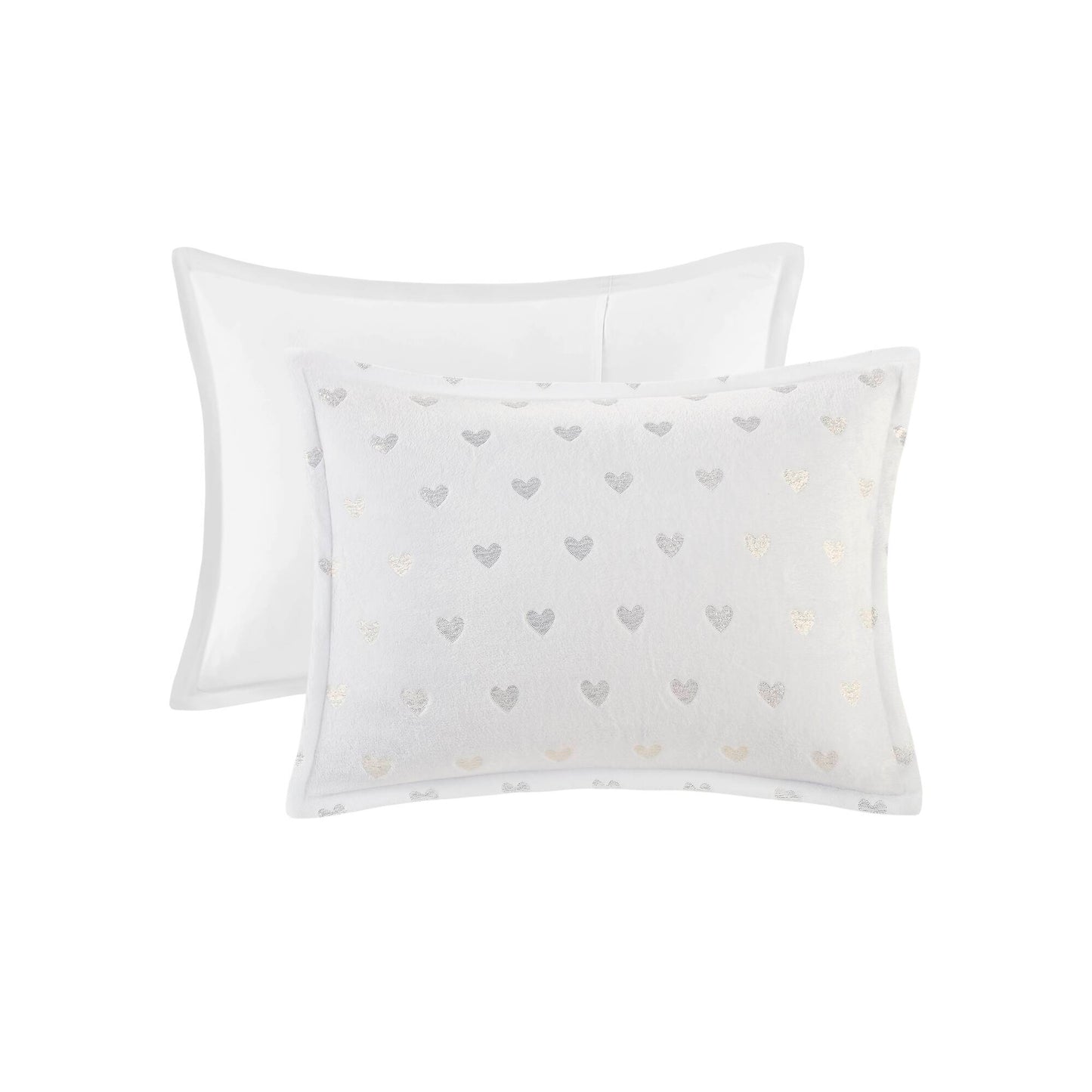 Rosalie Metallic Printed Plush Comforter Set with Throw Pillow