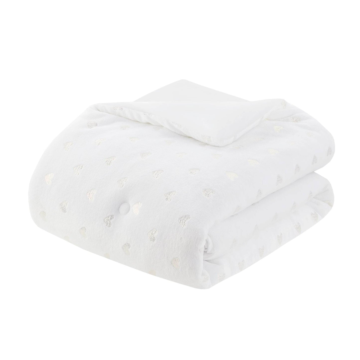 Rosalie Metallic Printed Plush Comforter Set with Throw Pillow
