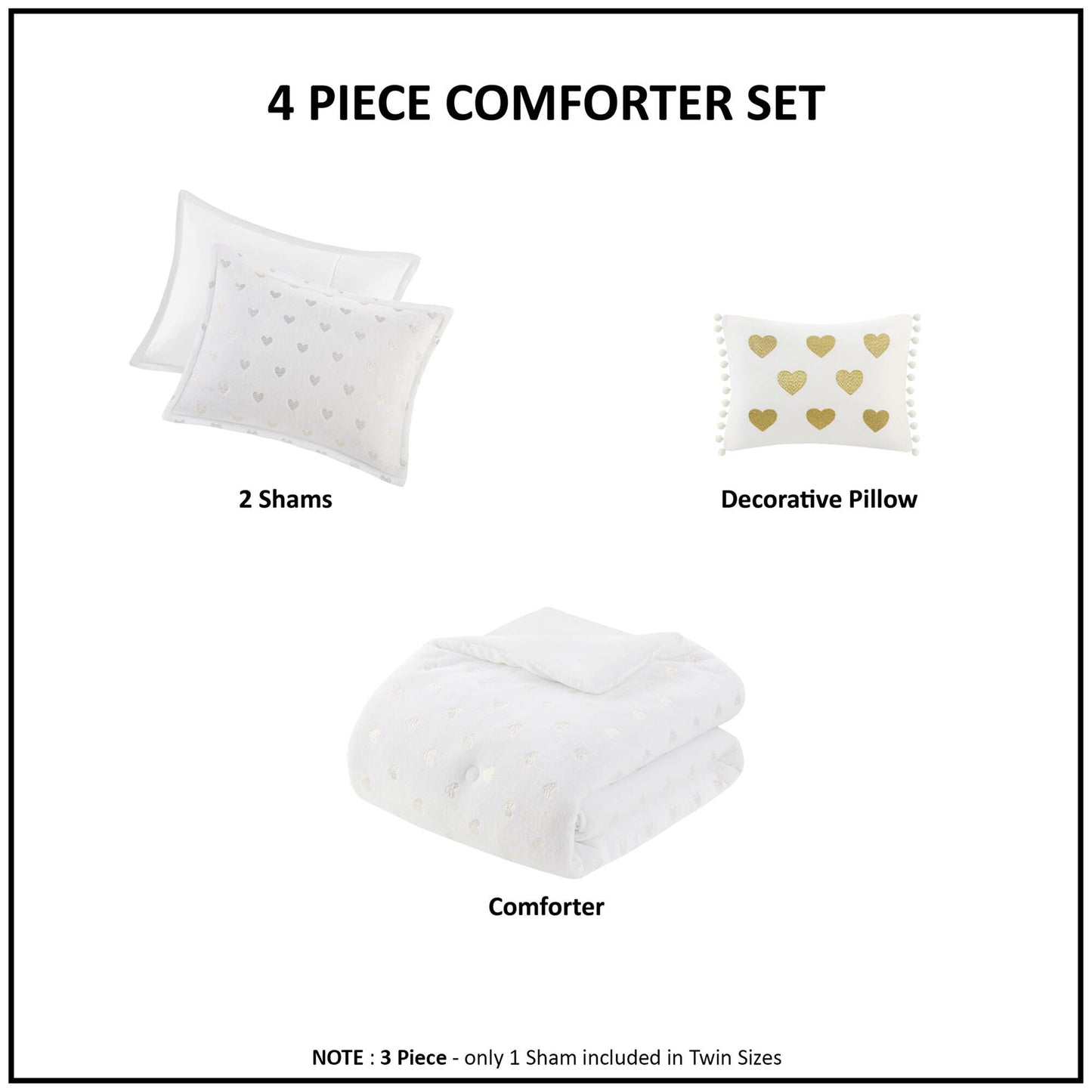 Rosalie Metallic Printed Plush Comforter Set with Throw Pillow