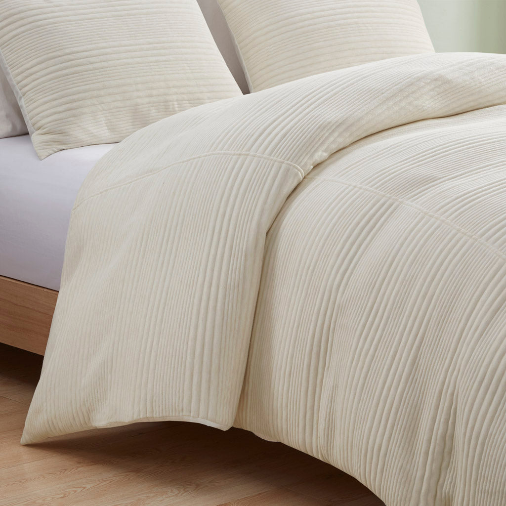 Wyatt 3 Piece Knitted Jersey Duvet Cover Set