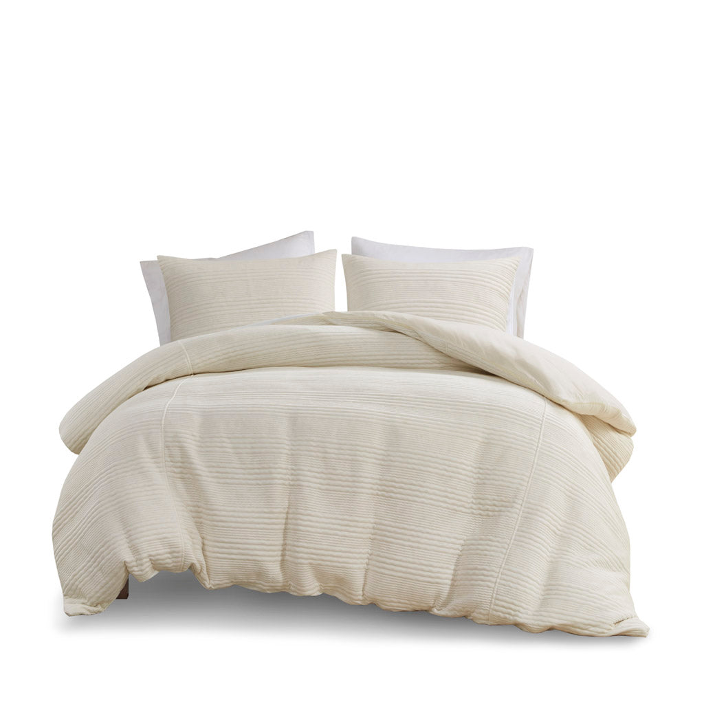 Wyatt 3 Piece Knitted Jersey Duvet Cover Set