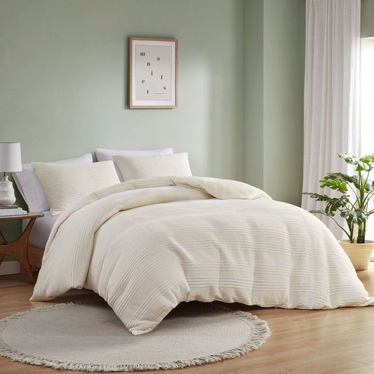 Wyatt 3 Piece Knitted Jersey Duvet Cover Set