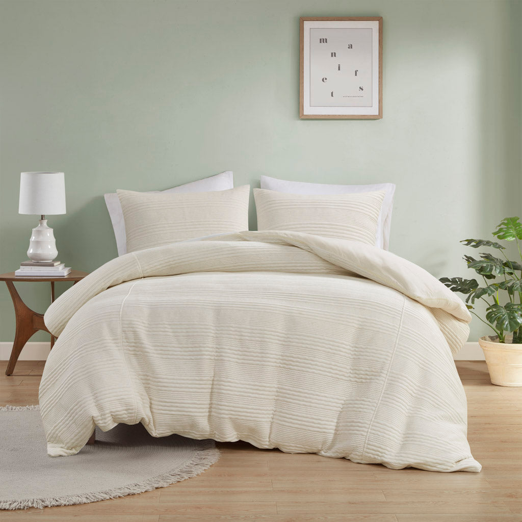 Wyatt 3 Piece Knitted Jersey Duvet Cover Set