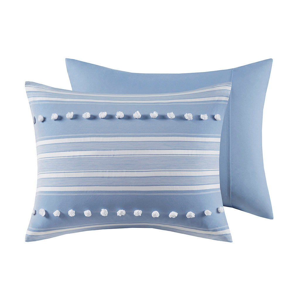 Rowan Striped Clipped Jacquard Duvet Cover Set