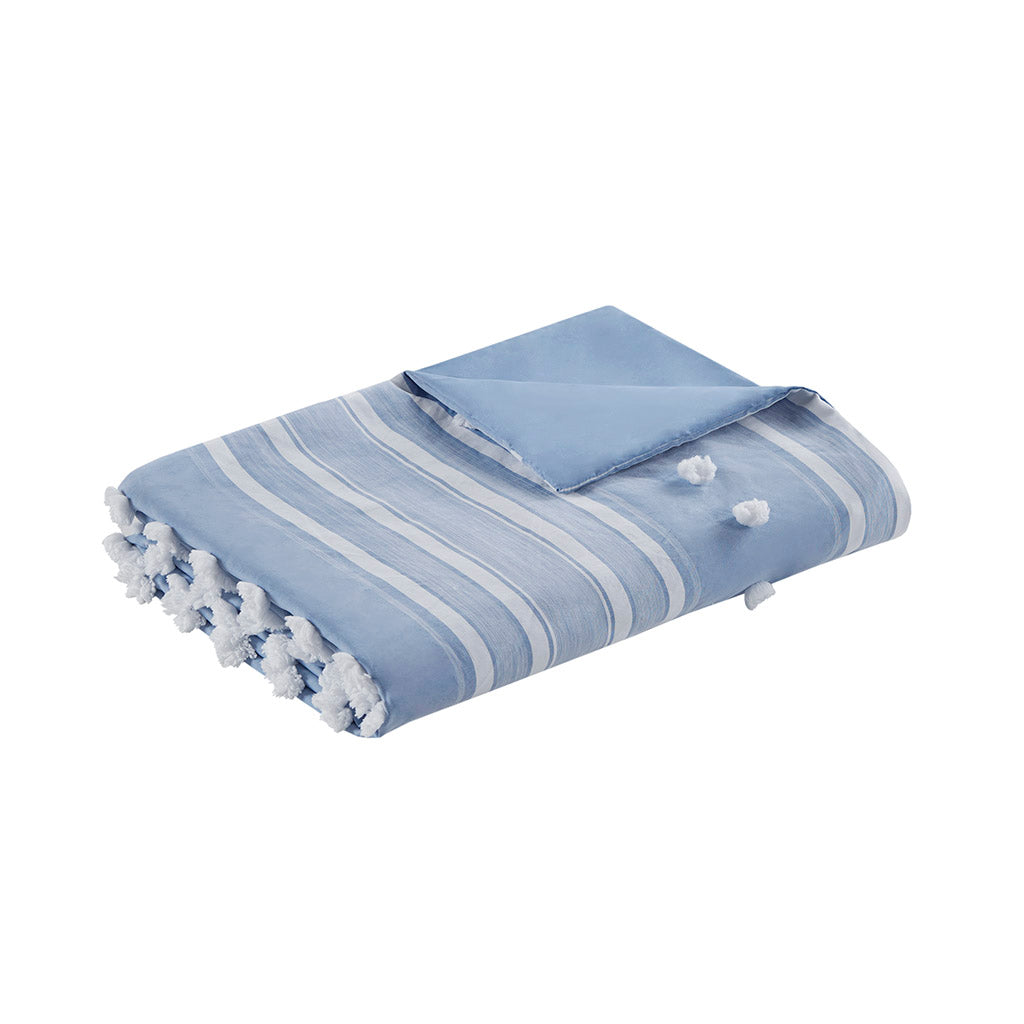 Rowan Striped Clipped Jacquard Duvet Cover Set