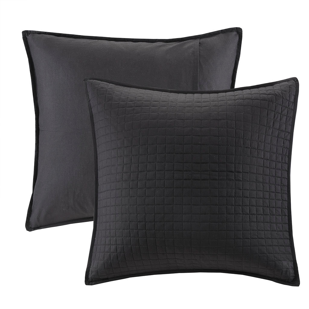 Larisa 7 Piece Reversible Cotton Quilt Set with Euro Shams and Throw Pillows