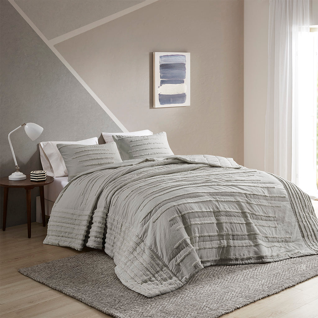 Mercer 3 Piece Cotton Chenille Coverlet Set