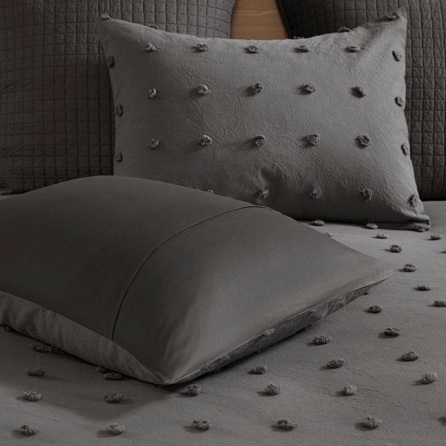 Brooklyn Cotton Jacquard Comforter Set with Euro Shams and Throw Pillows