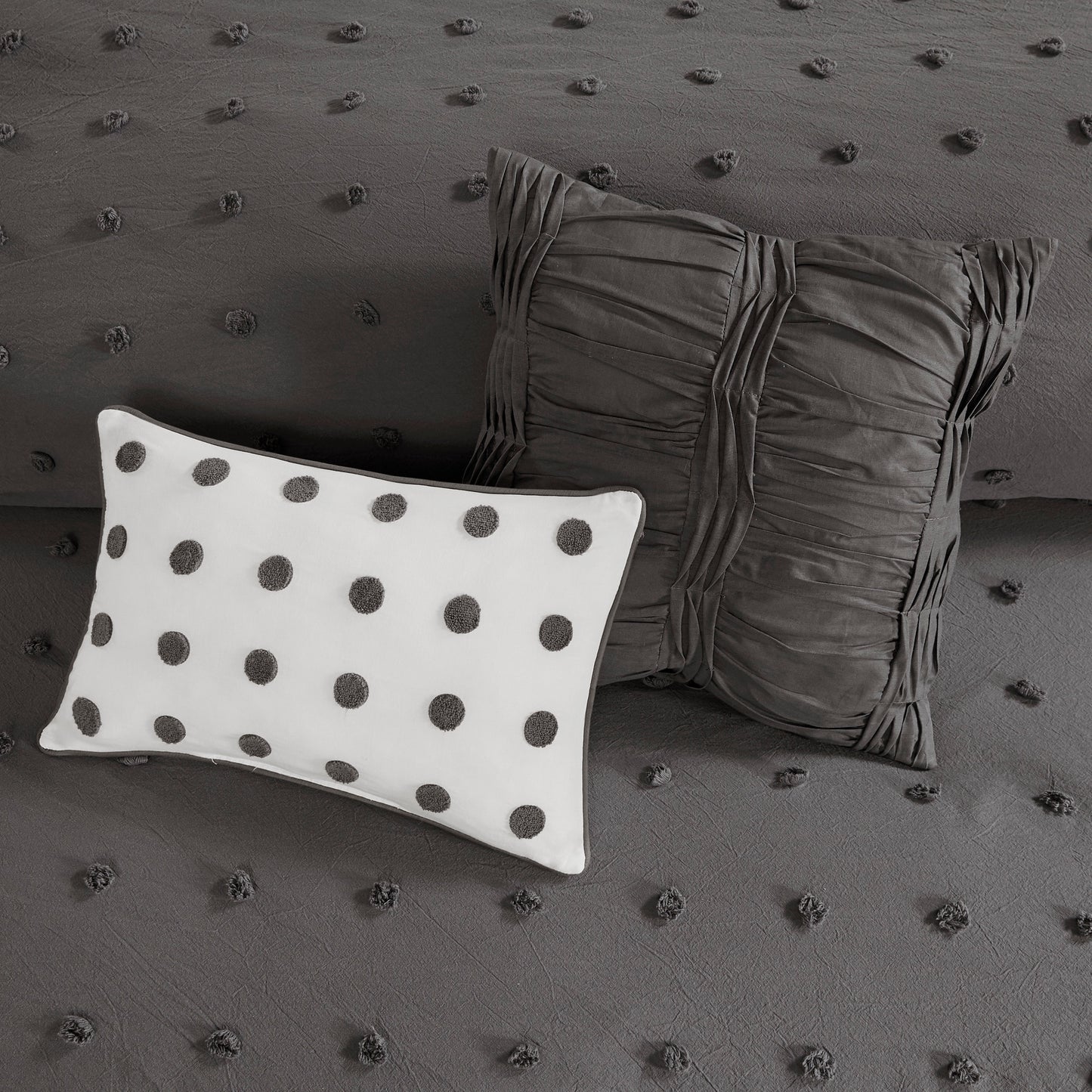 Brooklyn Cotton Jacquard Comforter Set with Euro Shams and Throw Pillows