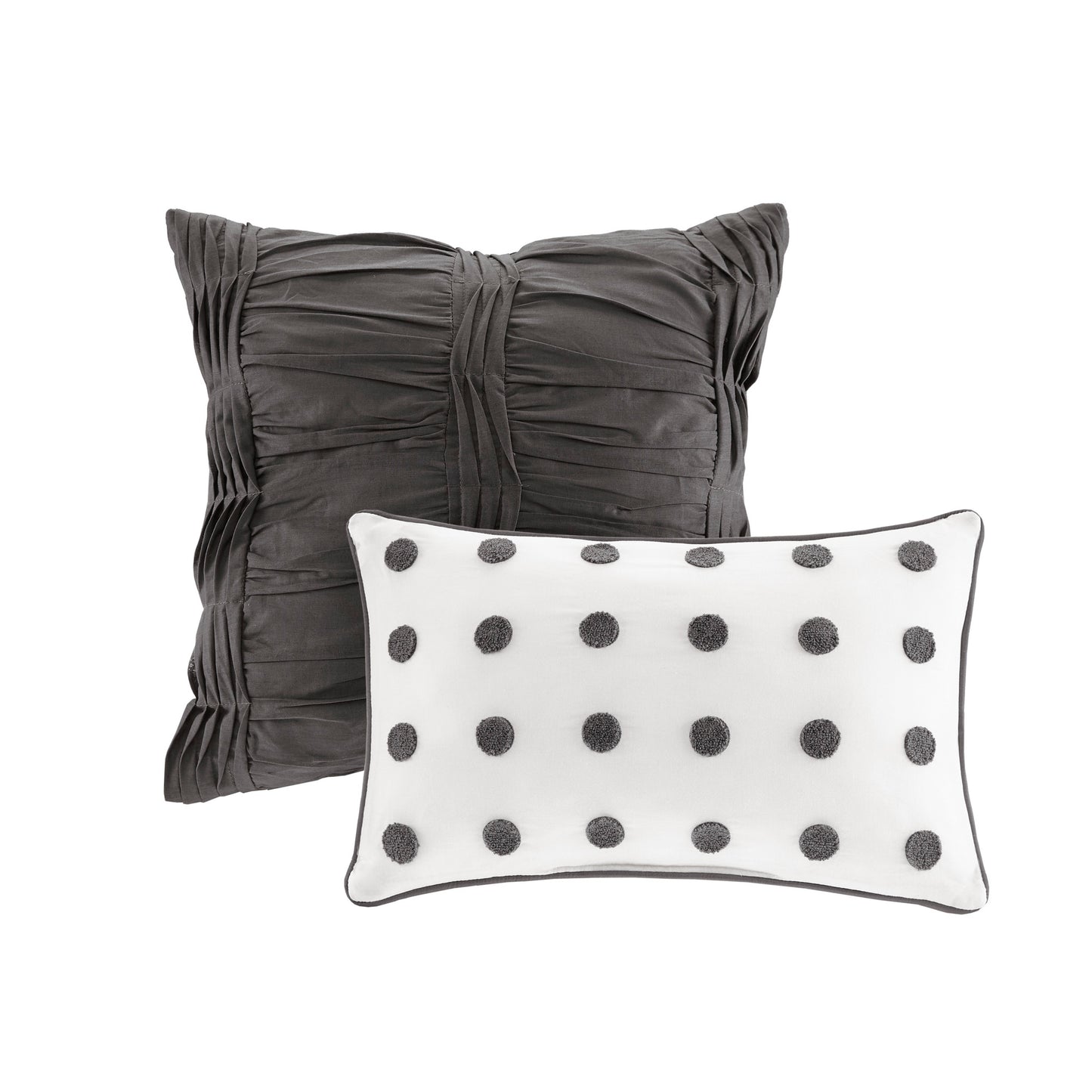 Brooklyn Cotton Jacquard Comforter Set with Euro Shams and Throw Pillows