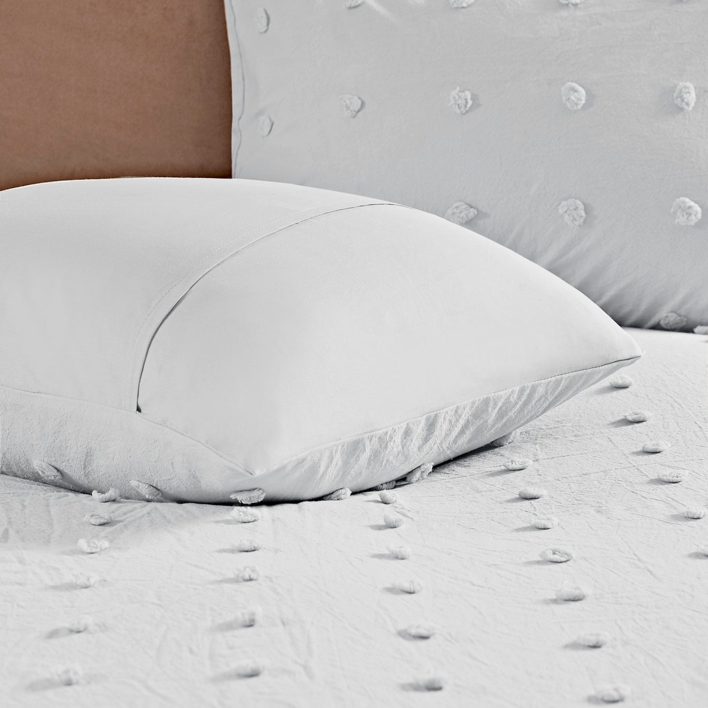 Brooklyn Cotton Jacquard Comforter Set with Euro Shams and Throw Pillows