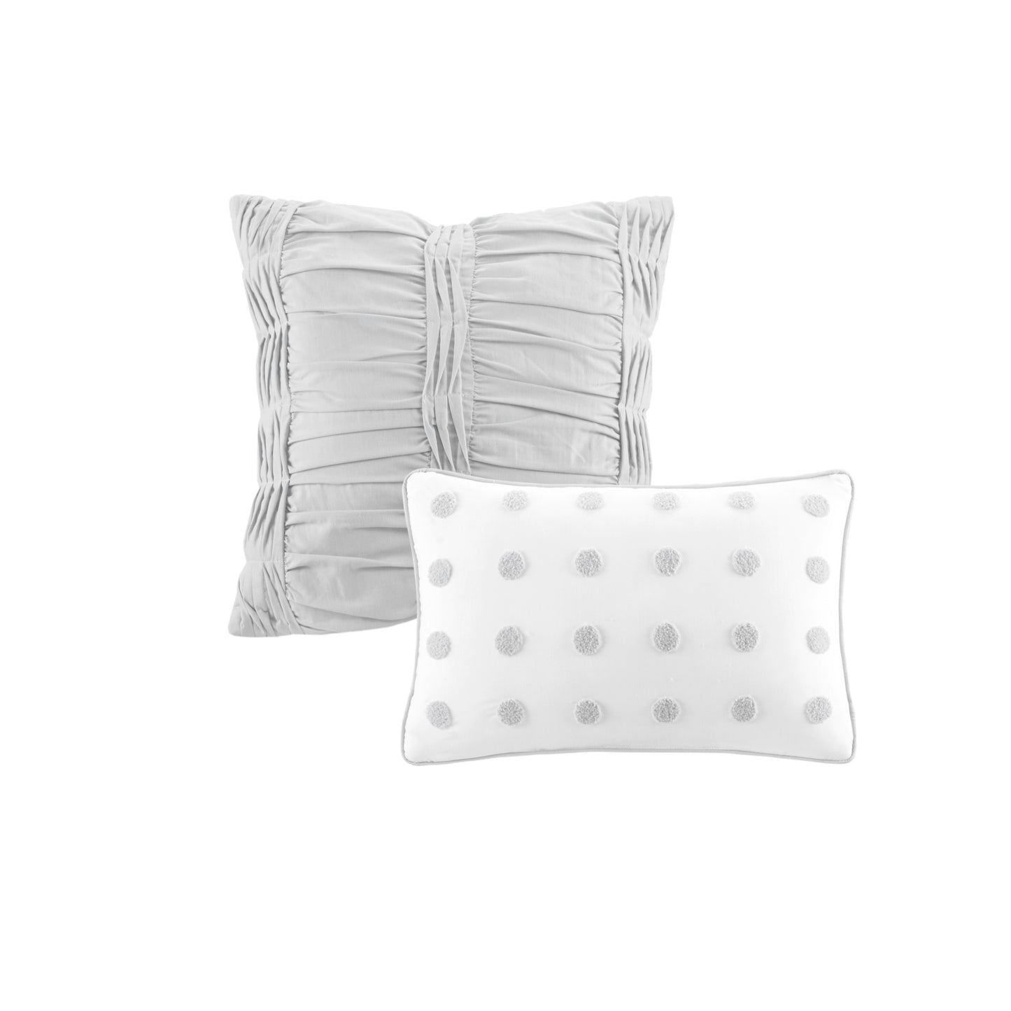 Brooklyn Cotton Jacquard Comforter Set with Euro Shams and Throw Pillows