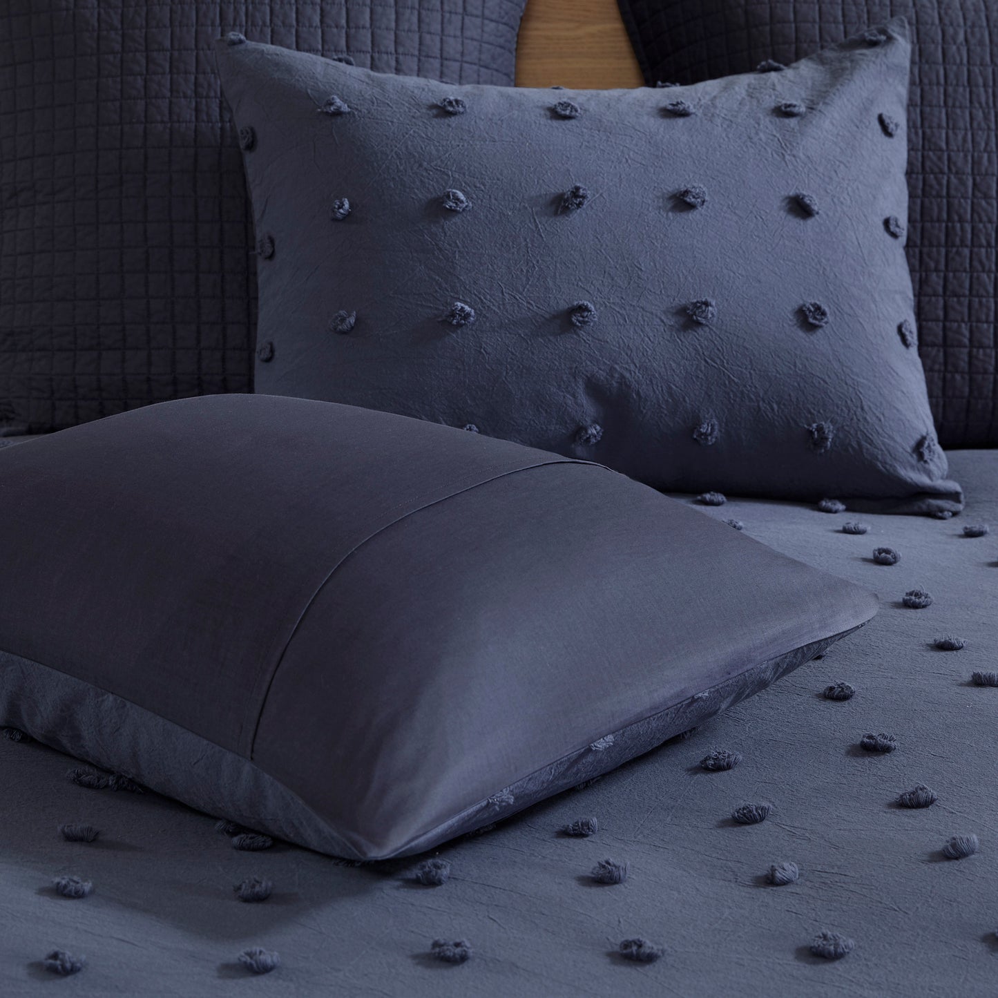 Brooklyn Cotton Jacquard Comforter Set with Euro Shams and Throw Pillows