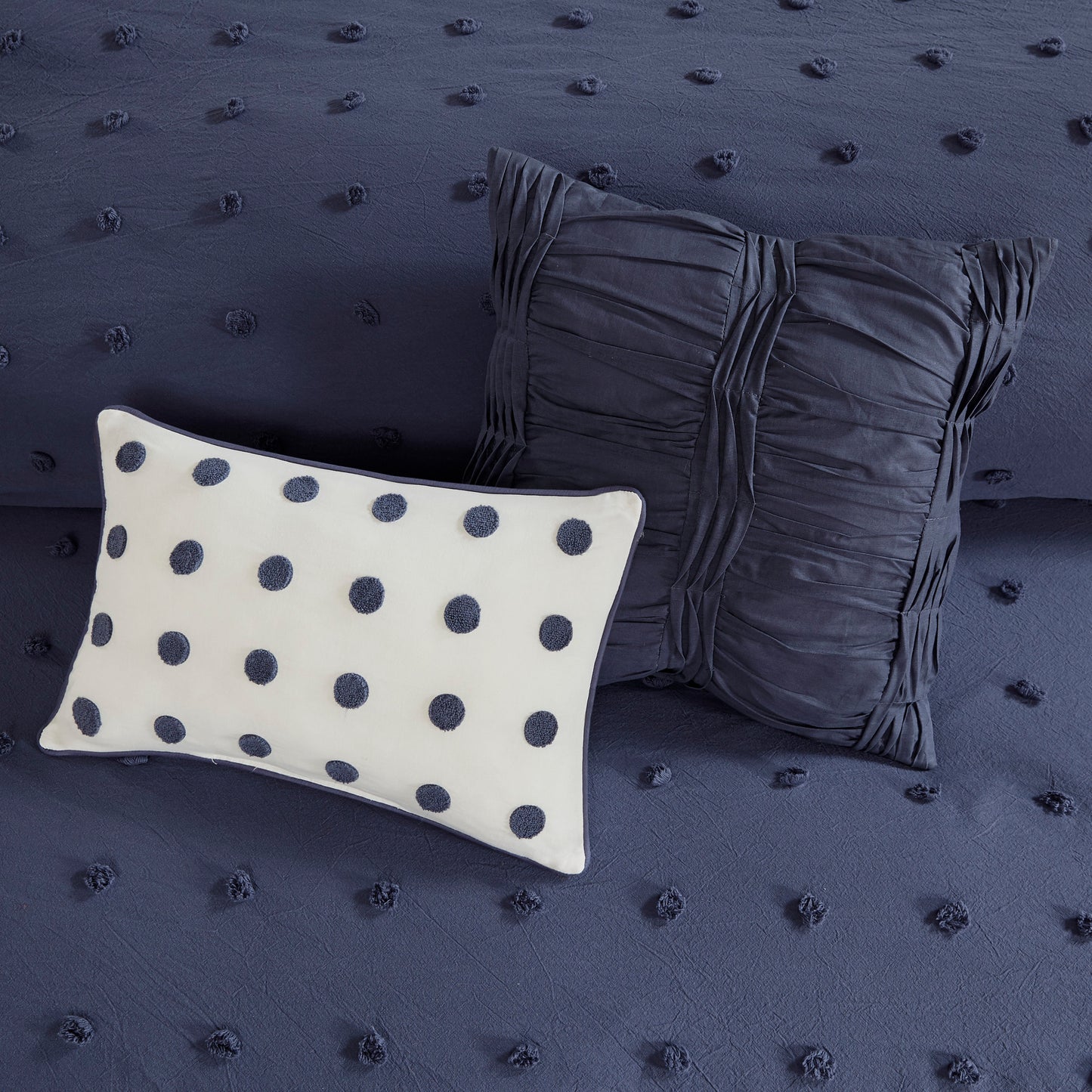 Brooklyn Cotton Jacquard Comforter Set with Euro Shams and Throw Pillows