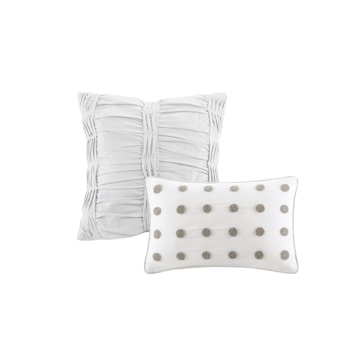 Brooklyn Cotton Jacquard Comforter Set with Euro Shams and Throw Pillows