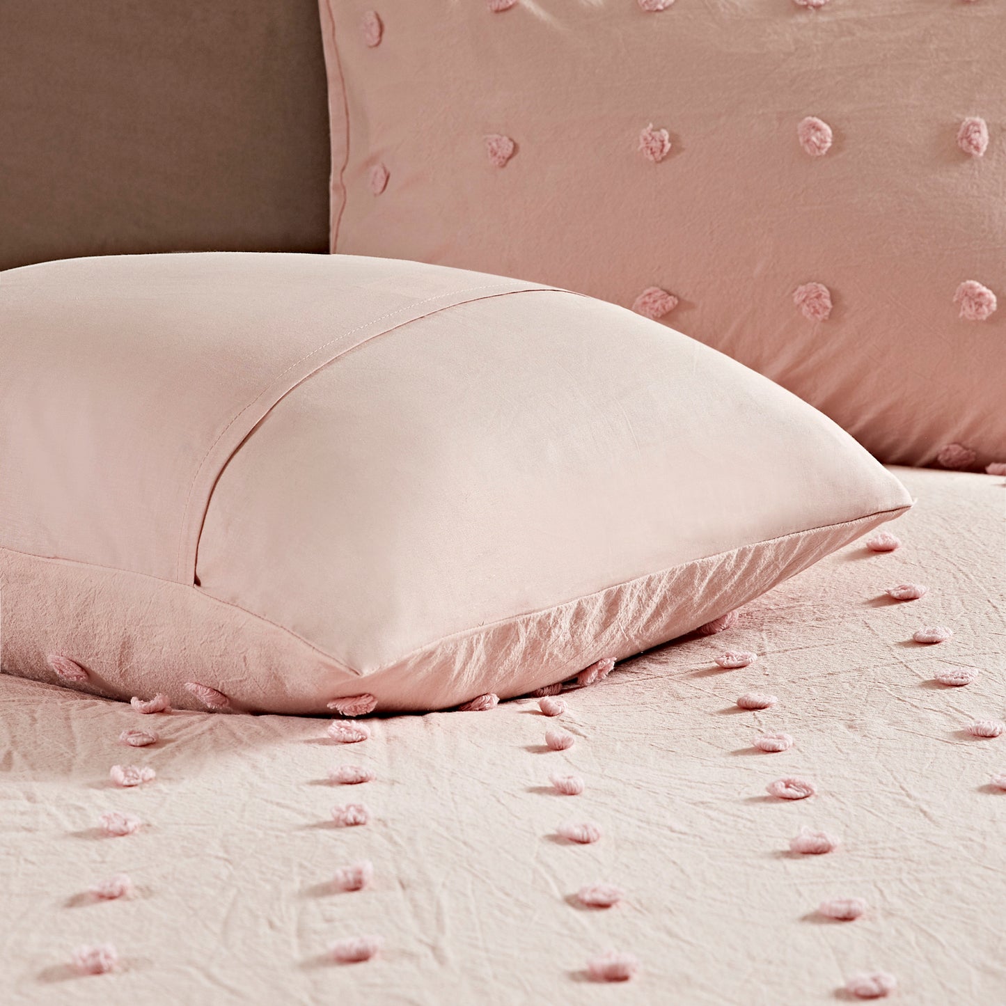 Brooklyn Cotton Jacquard Duvet Cover Set with Euro Shams and Throw Pillows
