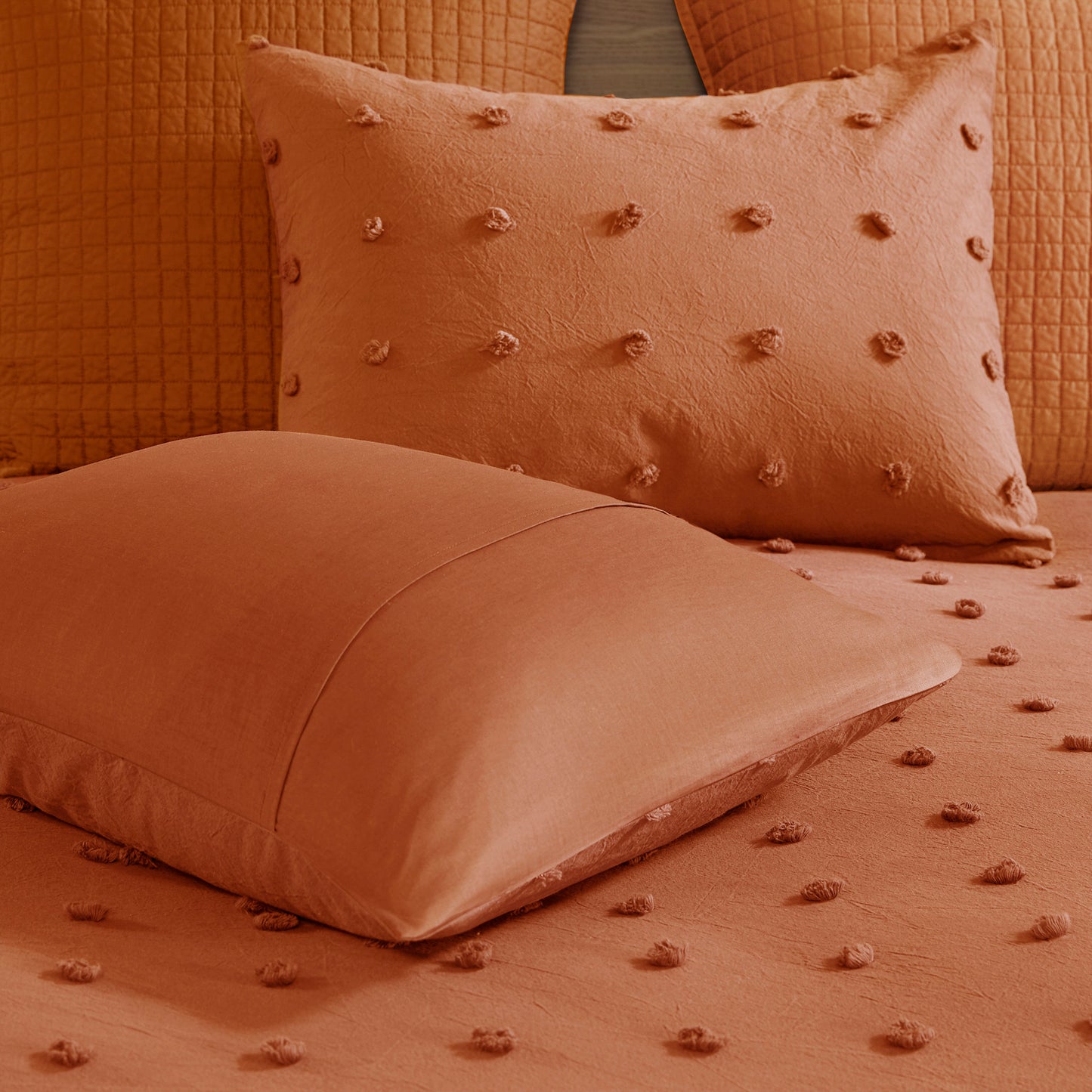 Brooklyn Cotton Jacquard Comforter Set with Euro Shams and Throw Pillows