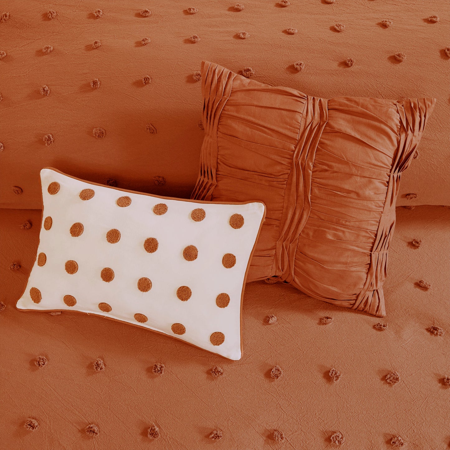 Brooklyn Cotton Jacquard Comforter Set with Euro Shams and Throw Pillows