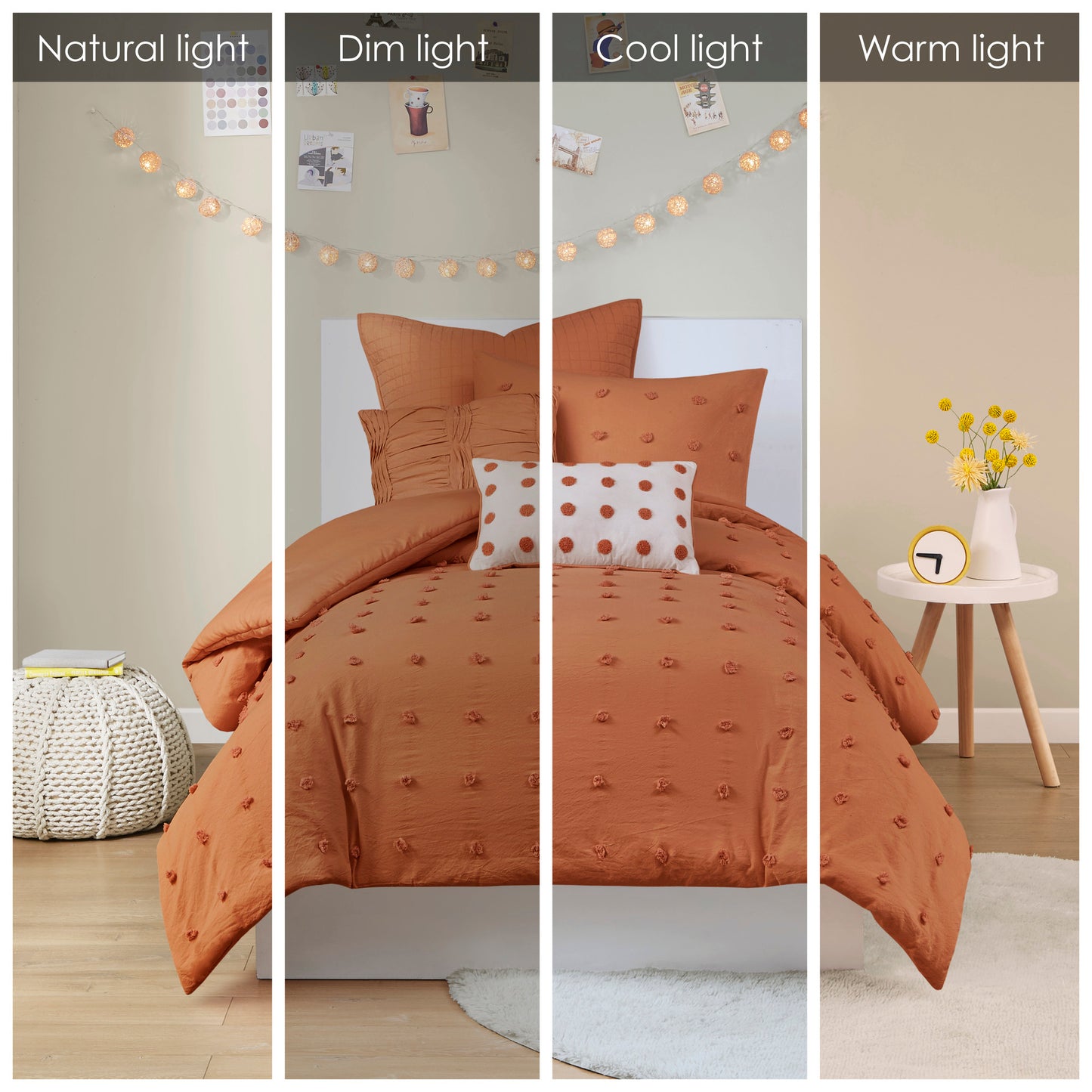 Brooklyn Cotton Jacquard Comforter Set with Euro Shams and Throw Pillows