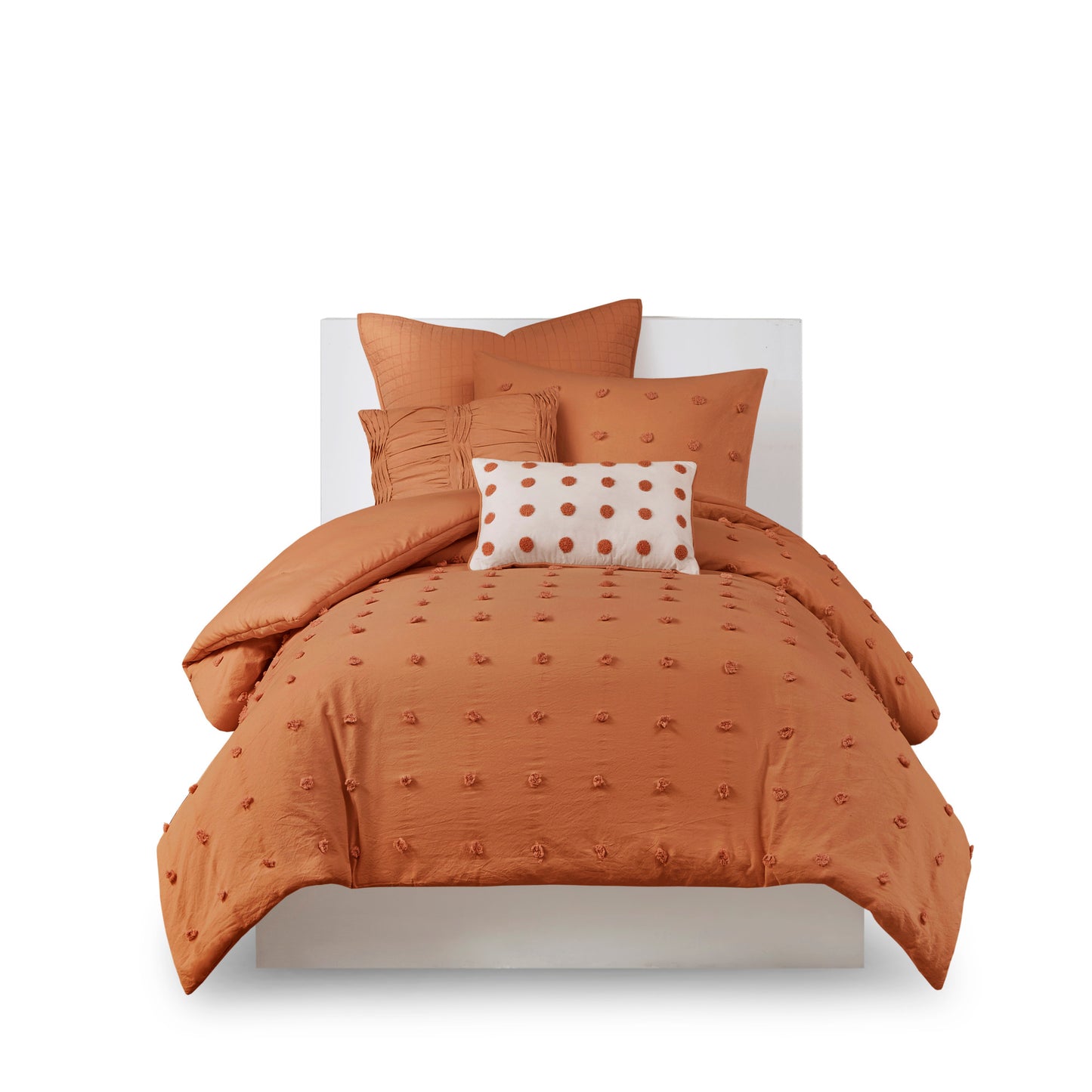 Brooklyn Cotton Jacquard Comforter Set with Euro Shams and Throw Pillows
