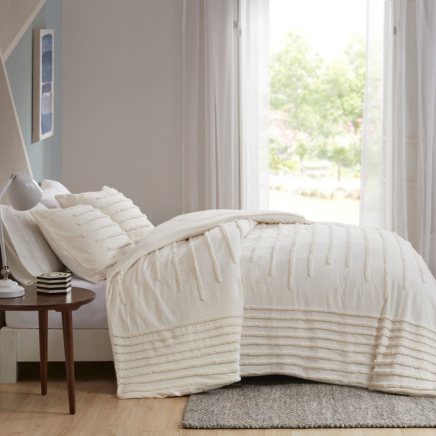 Mercer 3 Piece Cotton Chenille Duvet Cover Set