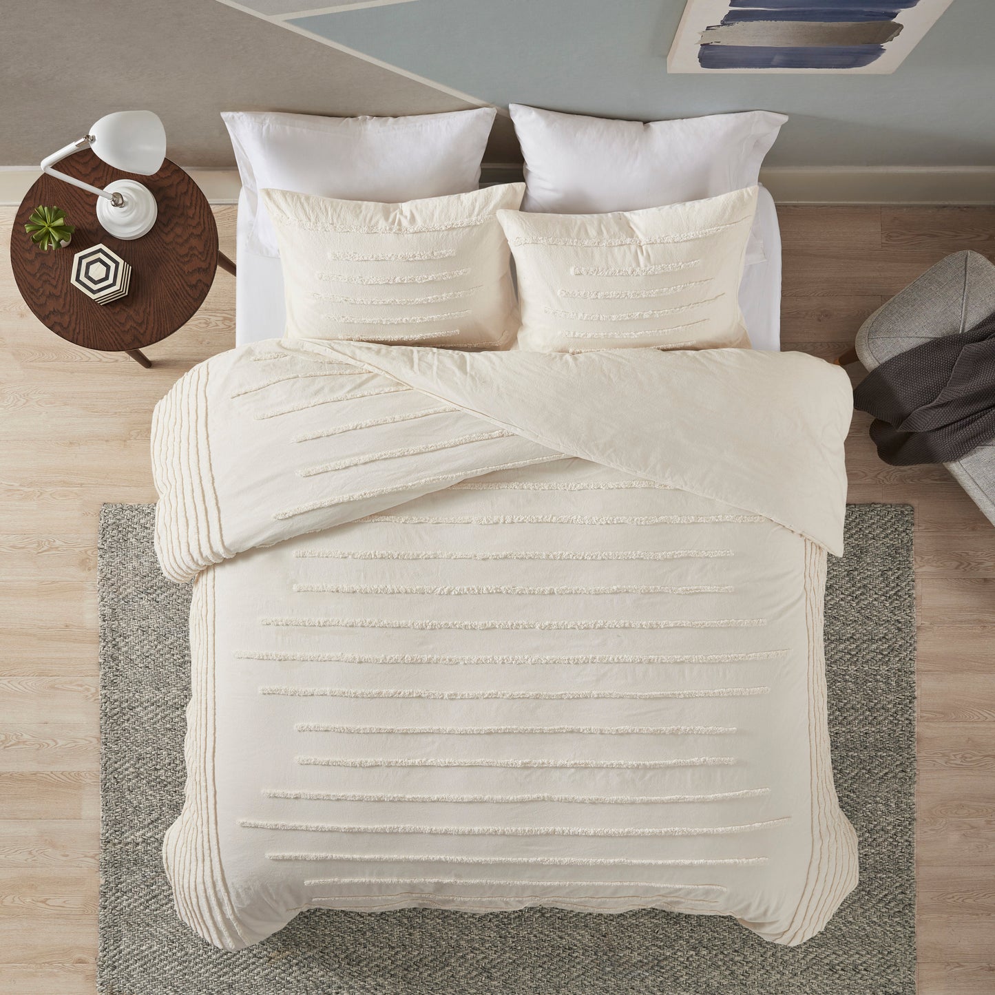 Mercer 3 Piece Cotton Chenille Duvet Cover Set