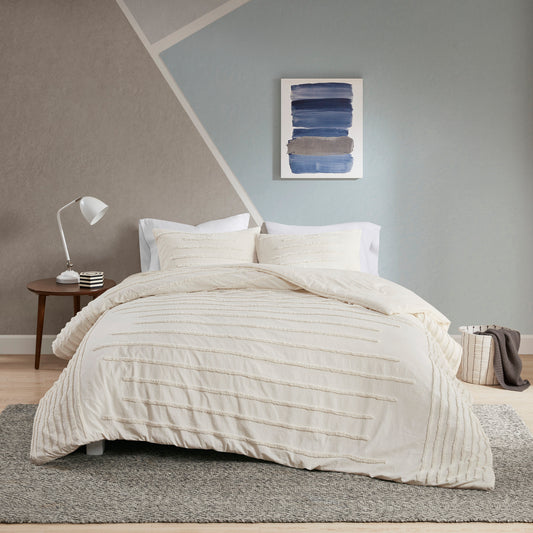 Mercer 3 Piece Cotton Chenille Duvet Cover Set