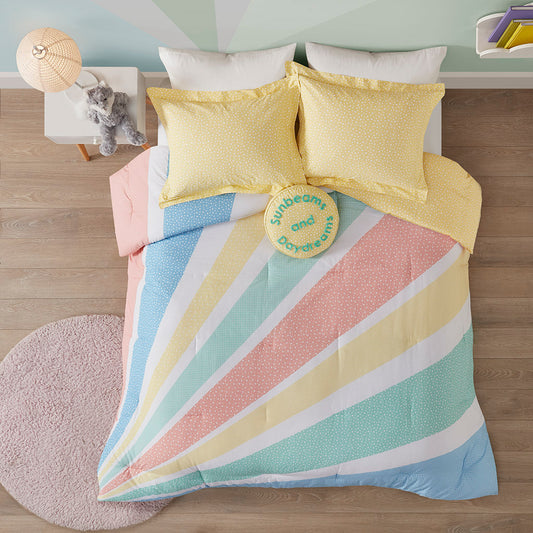 Rory Rainbow Sunburst Reversible Cotton Comforter Set