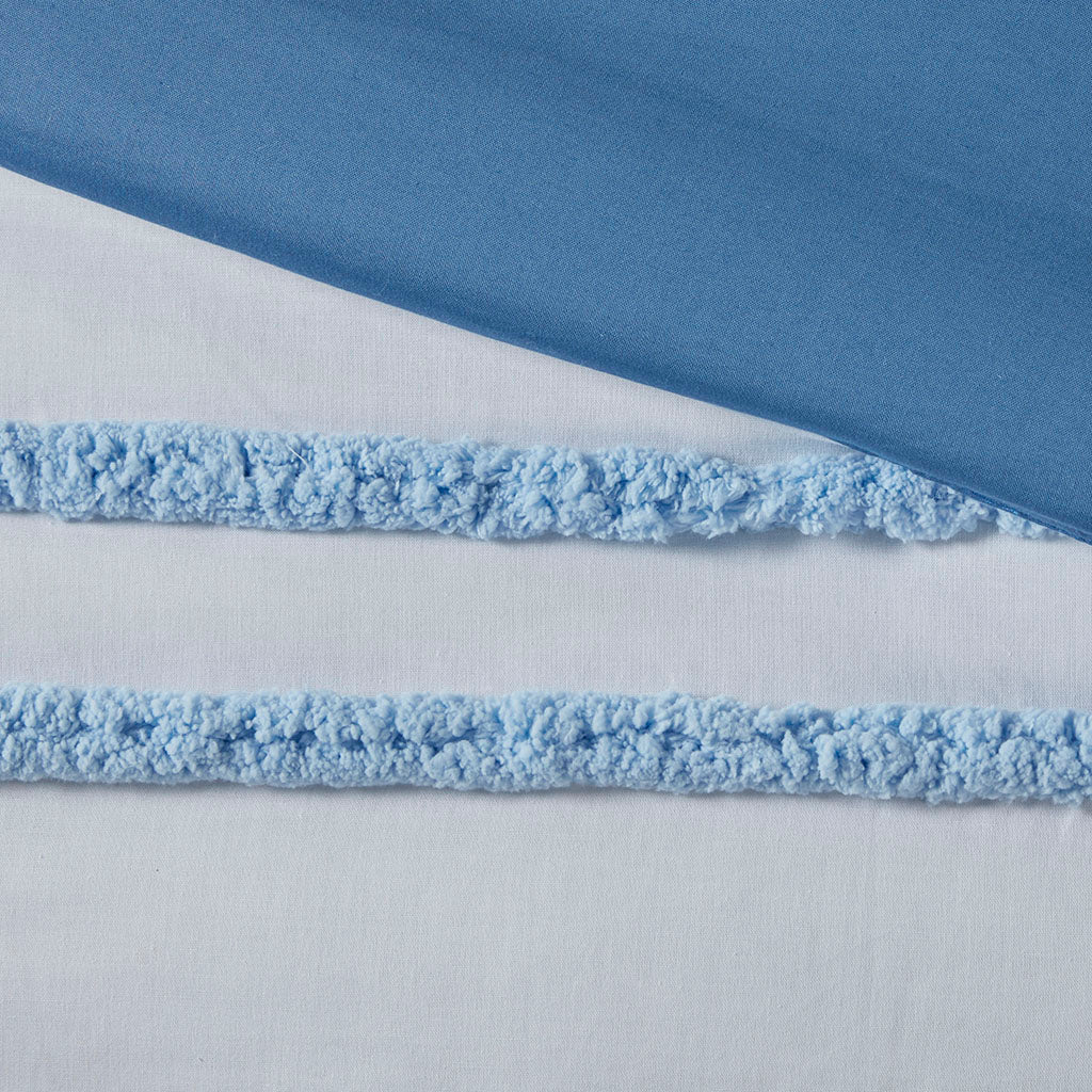Haisley Cotton Duvet Cover Set with Chenille Trim