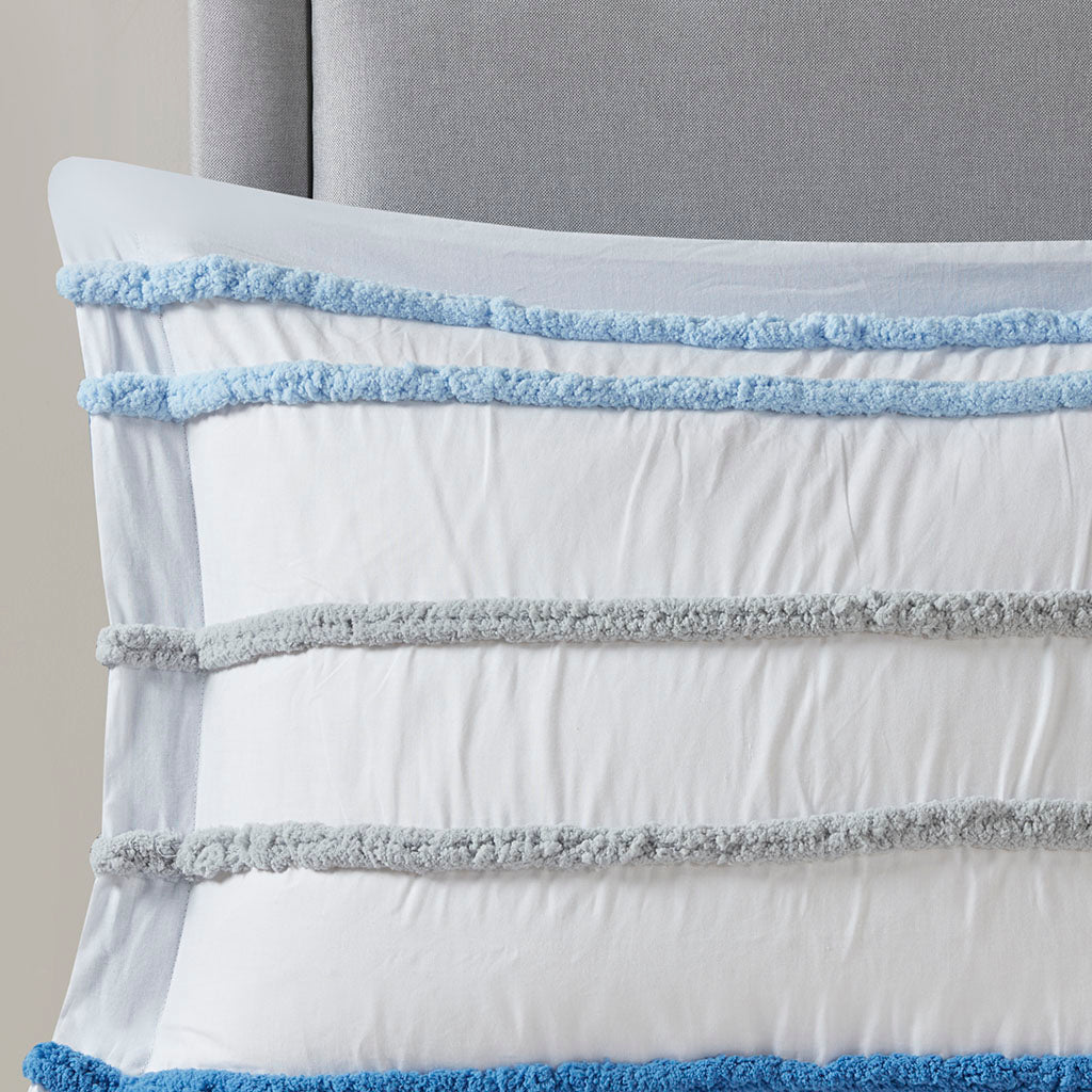 Haisley Cotton Duvet Cover Set with Chenille Trim