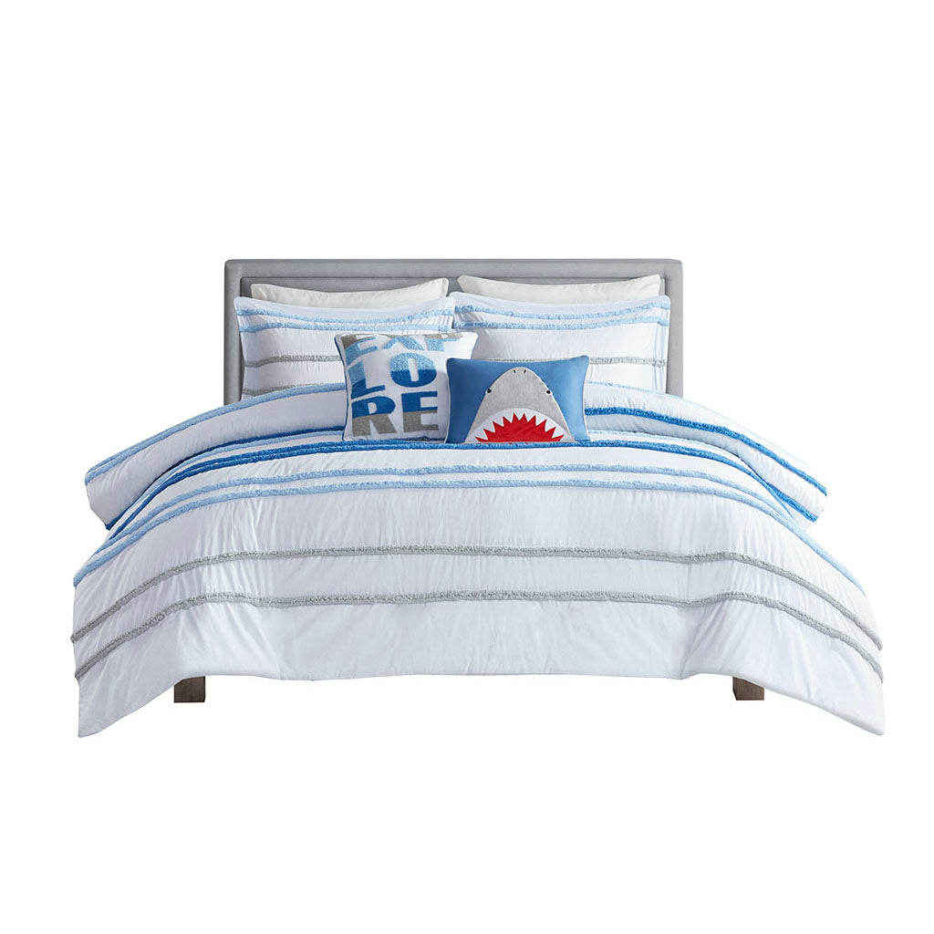 Haisley Cotton Duvet Cover Set with Chenille Trim
